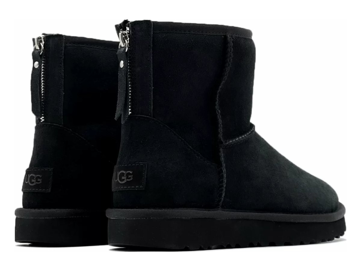 UGG Classic Mini Zip II Black (без камней) — вид «сбоку»