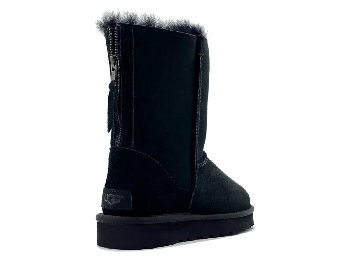 UGG Classic Short Zip II Black (без камней) — вид «сбоку»