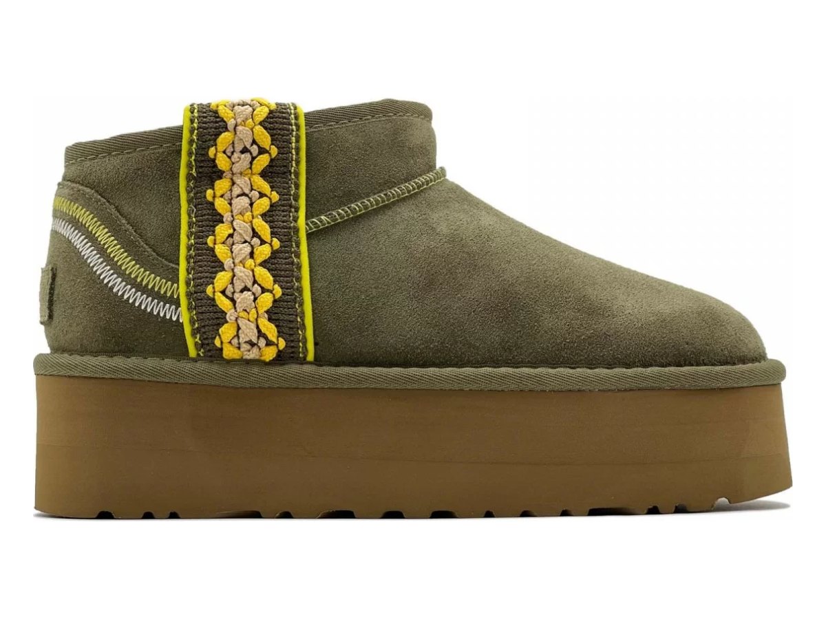 UGG Classic Ultra Mini Braid Platform Burnt Olive — вид «сбоку»