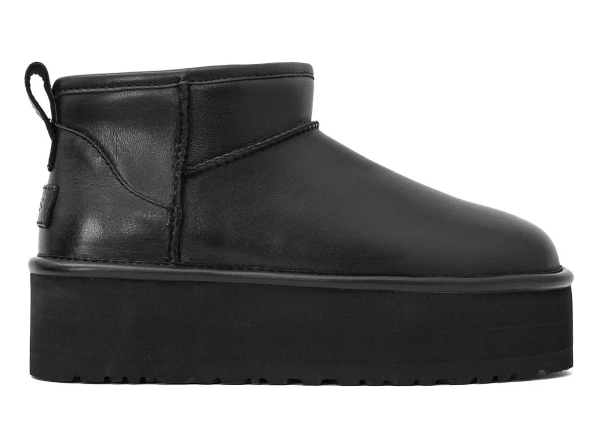 UGG Classic Ultra Mini Platform Leather Black — вид «сбоку»
