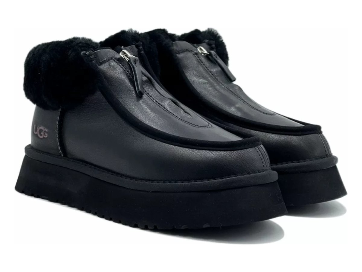 UGG Funkette Platform Boots Leather Black — вид «сбоку»