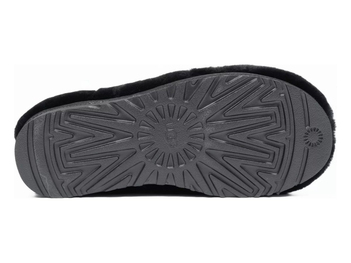 UGG Hailey Fluff Slippers Black — вид «подошва»